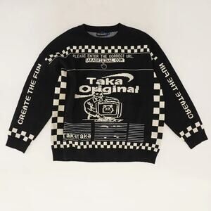 TAKA original Black NWT Graphic Crewneck Sweater XL